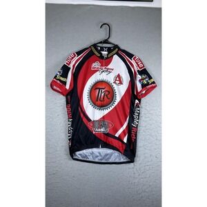 ShaverSport Avery Brewing Cycling Jersey Mens Medium Red Full Zip Beer Shirt